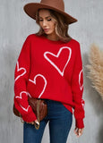 Red & White Heart Sweater