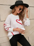 Red & White Heart Sweater